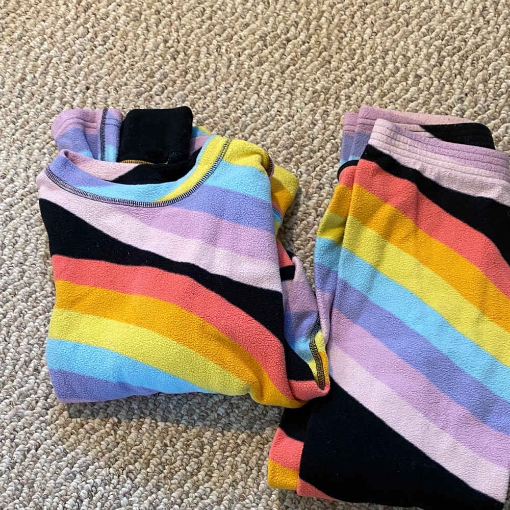 Kids' Burton Fleece Base Layer Set M  Multicolor Stripes